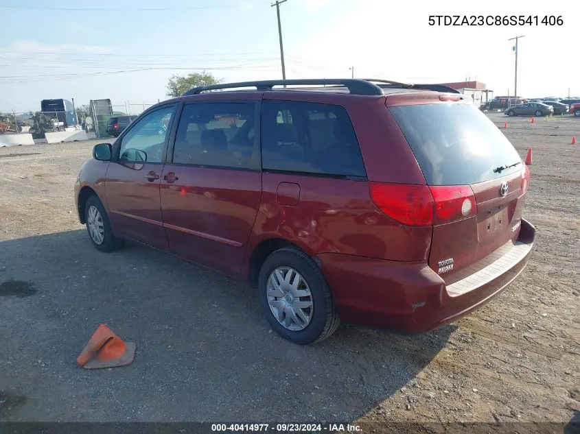 2006 Toyota Sienna Le VIN: 5TDZA23C86S541406 Lot: 40414977