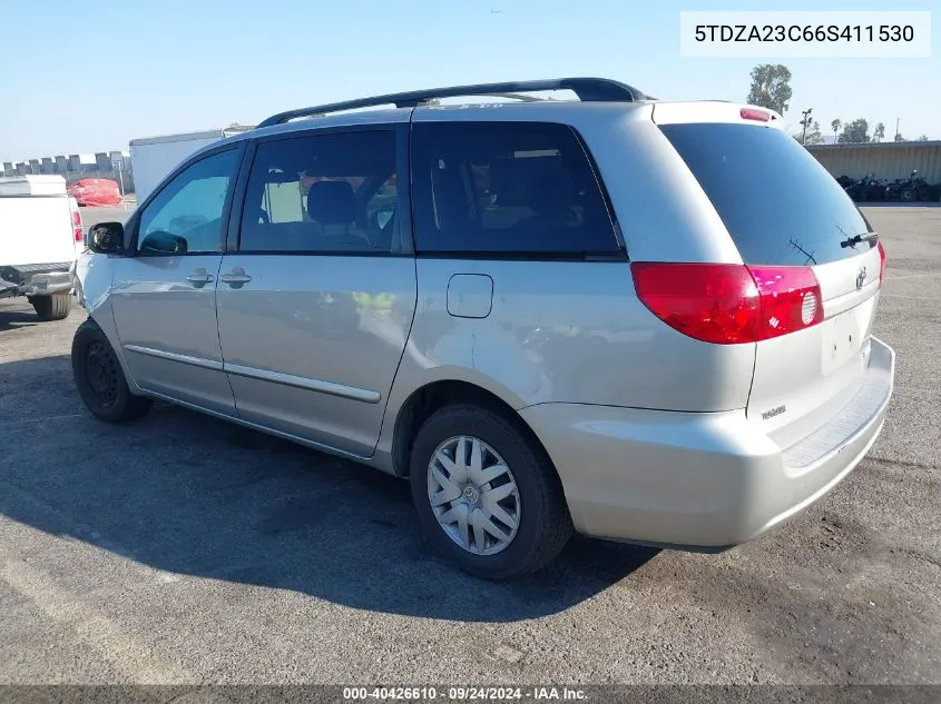 2006 Toyota Sienna Le VIN: 5TDZA23C66S411530 Lot: 40426610