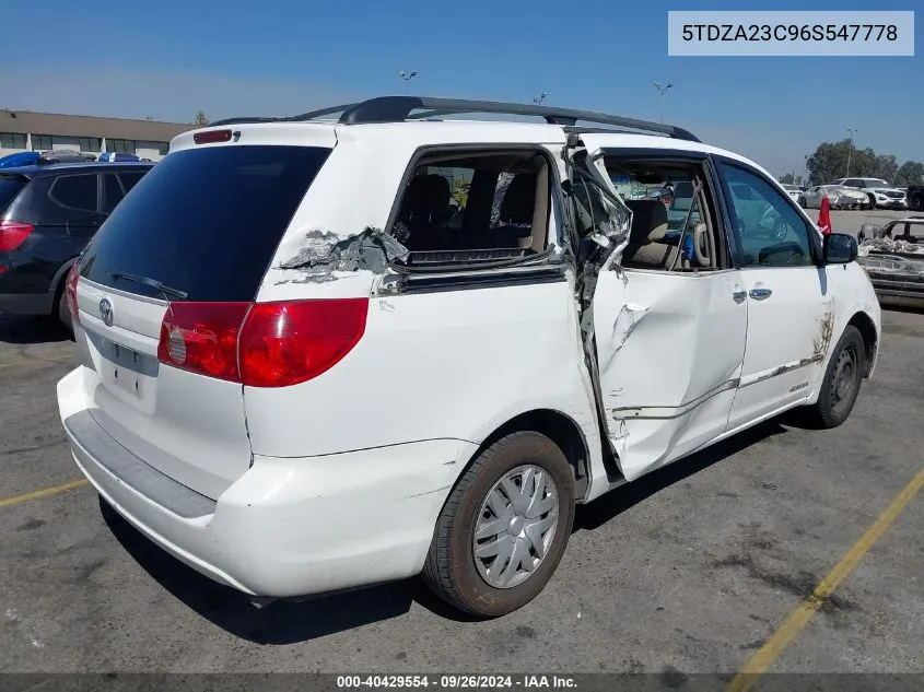 5TDZA23C96S547778 2006 Toyota Sienna Le