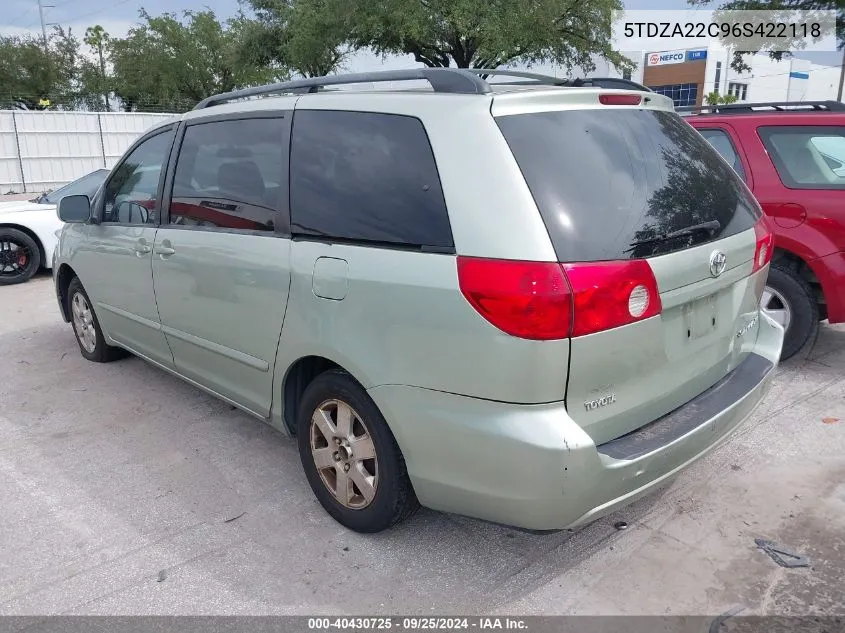 5TDZA22C96S422118 2006 Toyota Sienna Xle