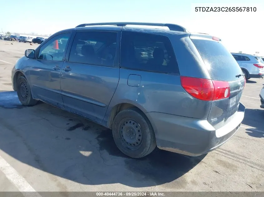 5TDZA23C26S567810 2006 Toyota Sienna Le