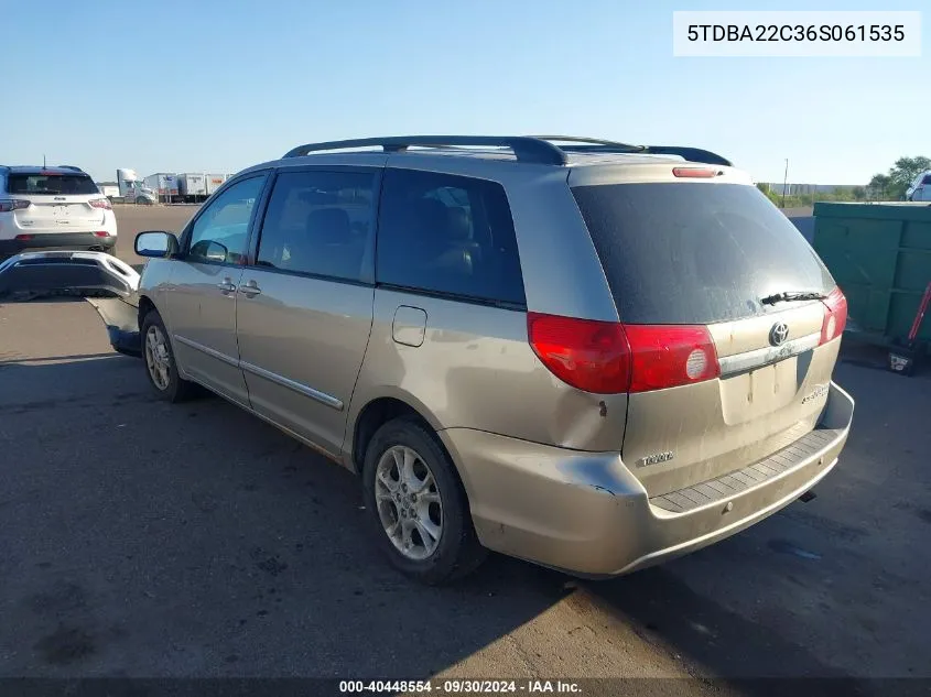 5TDBA22C36S061535 2006 Toyota Sienna Xle Limited