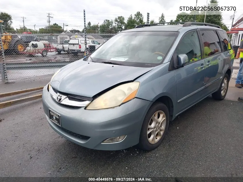 2006 Toyota Sienna Xle Limited VIN: 5TDBA22C56S067370 Lot: 40449576