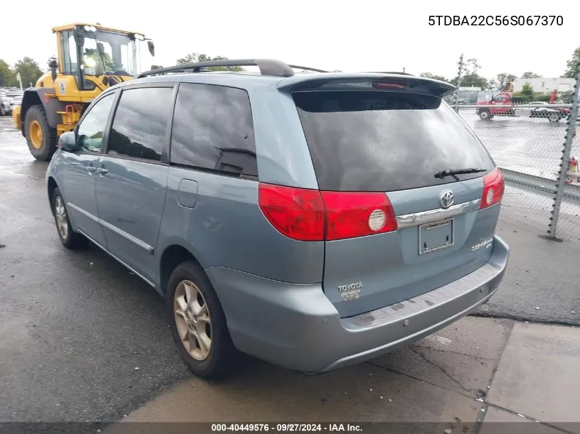 5TDBA22C56S067370 2006 Toyota Sienna Xle Limited