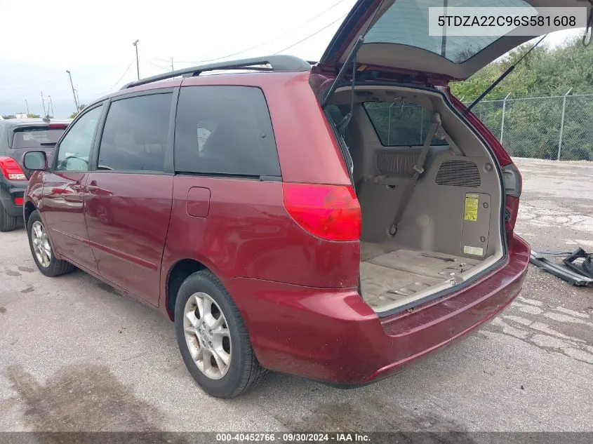 2006 Toyota Sienna Xle/Xle Limited VIN: 5TDZA22C96S581608 Lot: 40452766