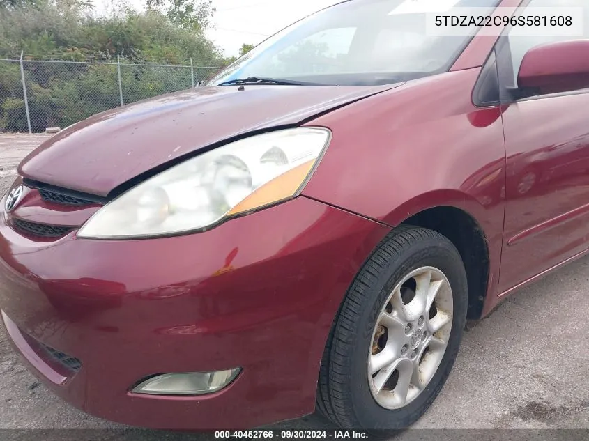 2006 Toyota Sienna Xle/Xle Limited VIN: 5TDZA22C96S581608 Lot: 40452766