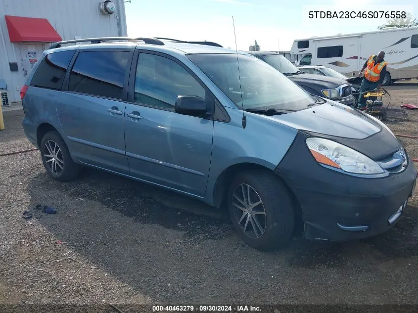 2006 Toyota Sienna Le VIN: 5TDBA23C46S076558 Lot: 40463279