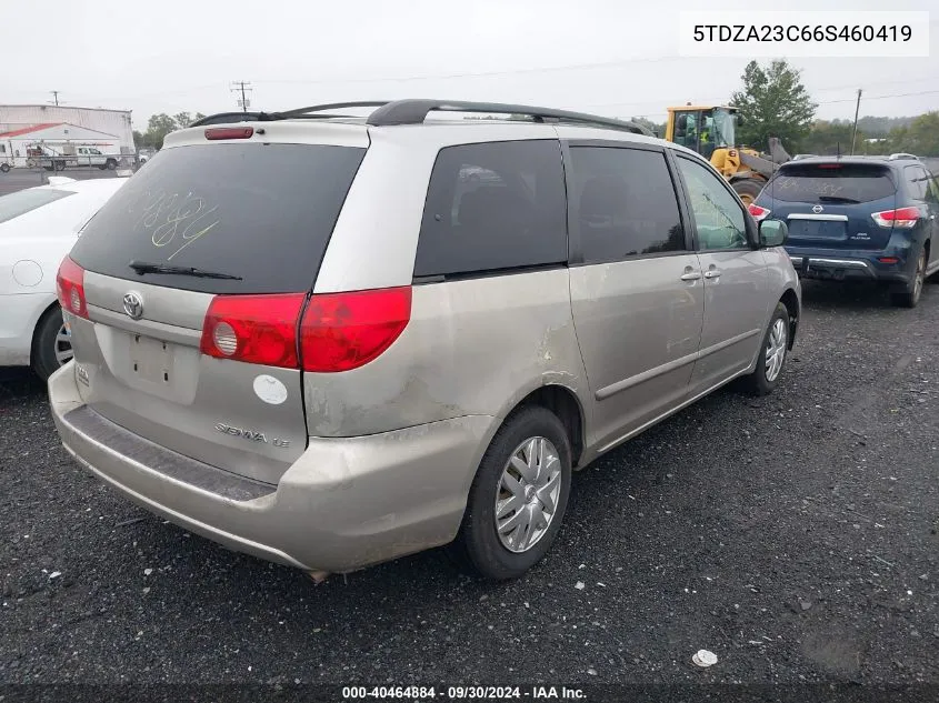 2006 Toyota Sienna Ce/Le VIN: 5TDZA23C66S460419 Lot: 40464884