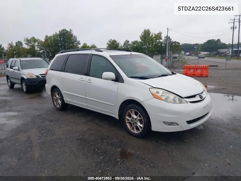 2006 Toyota Sienna Xle VIN: 5TDZA22C26S423661 Lot: 40472953