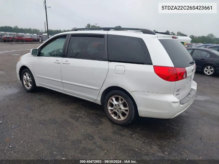 2006 Toyota Sienna Xle VIN: 5TDZA22C26S423661 Lot: 40472953