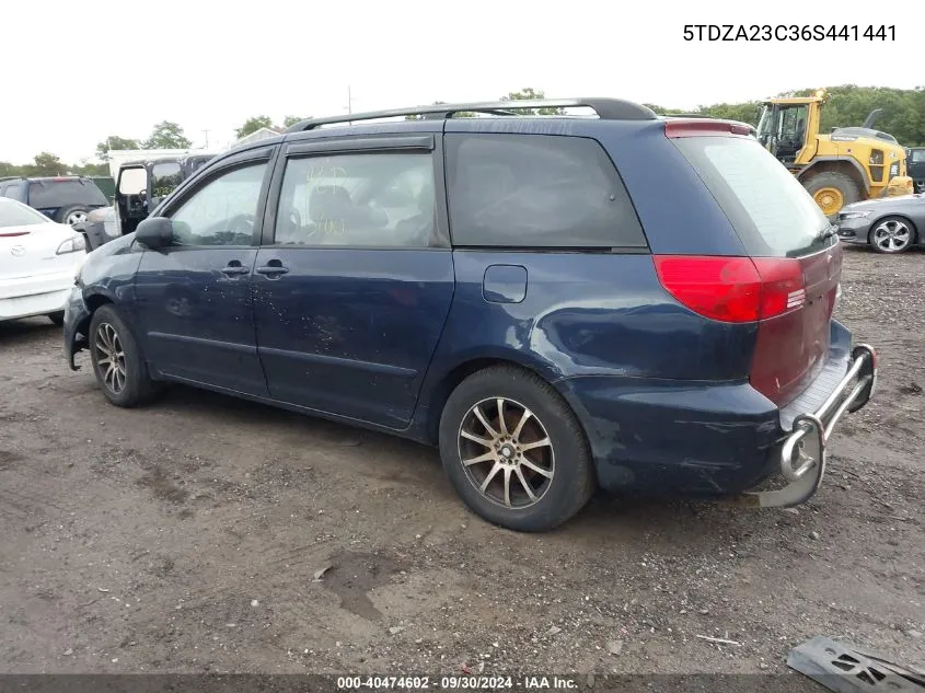 2006 Toyota Sienna Ce VIN: 5TDZA23C36S441441 Lot: 40474602