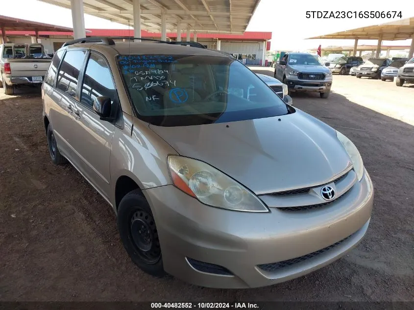 5TDZA23C16S506674 2006 Toyota Sienna Ce