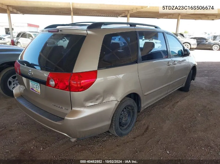 5TDZA23C16S506674 2006 Toyota Sienna Ce