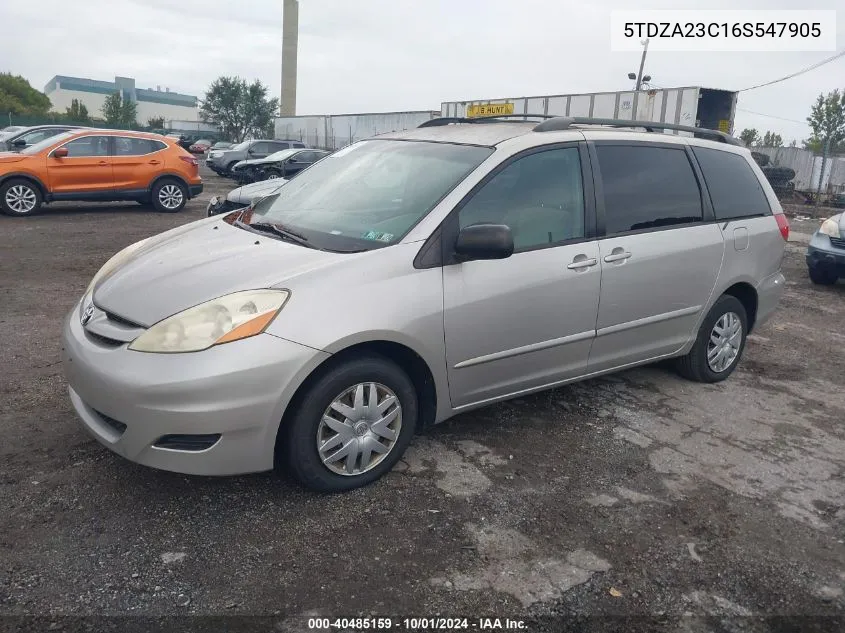 5TDZA23C16S547905 2006 Toyota Sienna Le