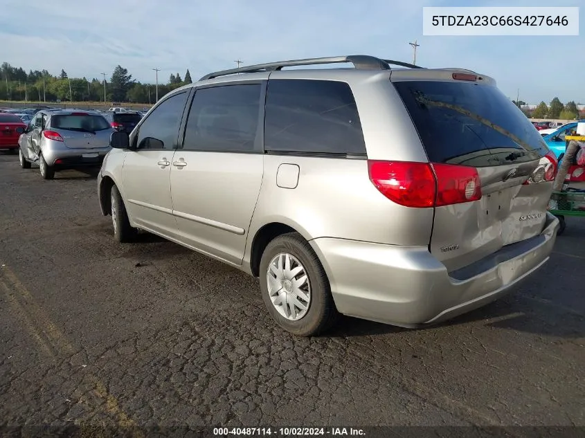 2006 Toyota Sienna Le VIN: 5TDZA23C66S427646 Lot: 40487114