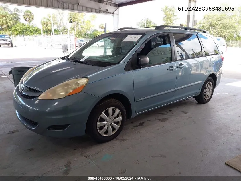 2006 Toyota Sienna Le VIN: 5TDZA23C96S480695 Lot: 40490633