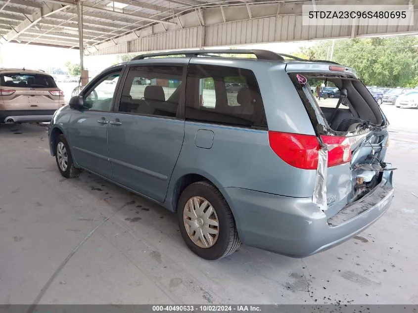 2006 Toyota Sienna Le VIN: 5TDZA23C96S480695 Lot: 40490633