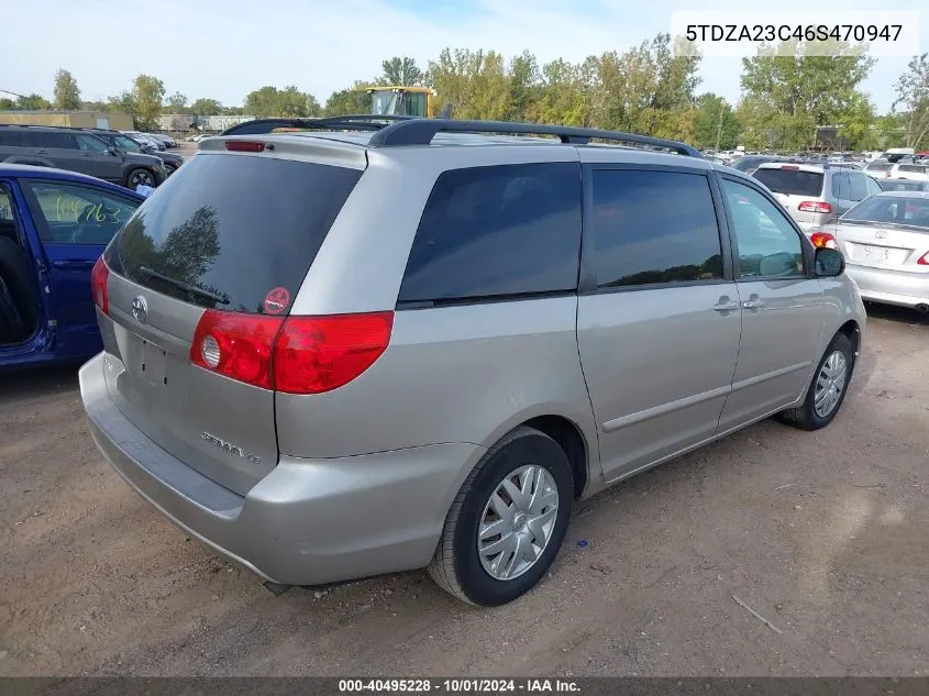 2006 Toyota Sienna Le VIN: 5TDZA23C46S470947 Lot: 40495228