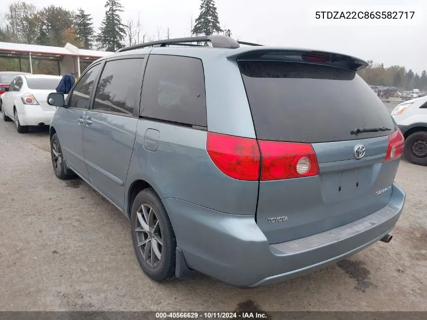 2006 Toyota Sienna Xle VIN: 5TDZA22C86S582717 Lot: 40566629