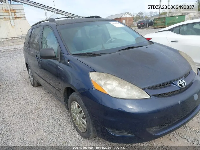 2006 Toyota Sienna Le VIN: 5TDZA23C06S490337 Lot: 40600700