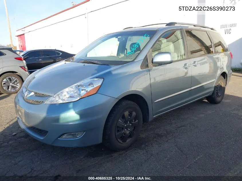 2006 Toyota Sienna Xle VIN: 5TDZA22C26S390273 Lot: 40685325