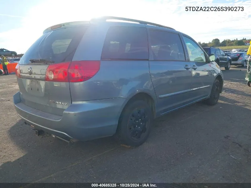 2006 Toyota Sienna Xle VIN: 5TDZA22C26S390273 Lot: 40685325