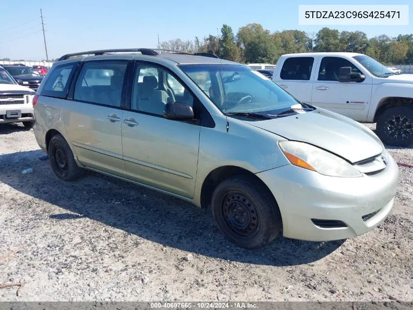 2006 Toyota Sienna Ce VIN: 5TDZA23C96S425471 Lot: 40697665