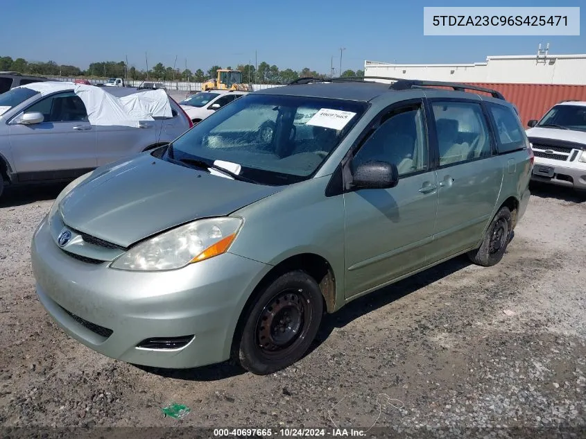 2006 Toyota Sienna Ce VIN: 5TDZA23C96S425471 Lot: 40697665