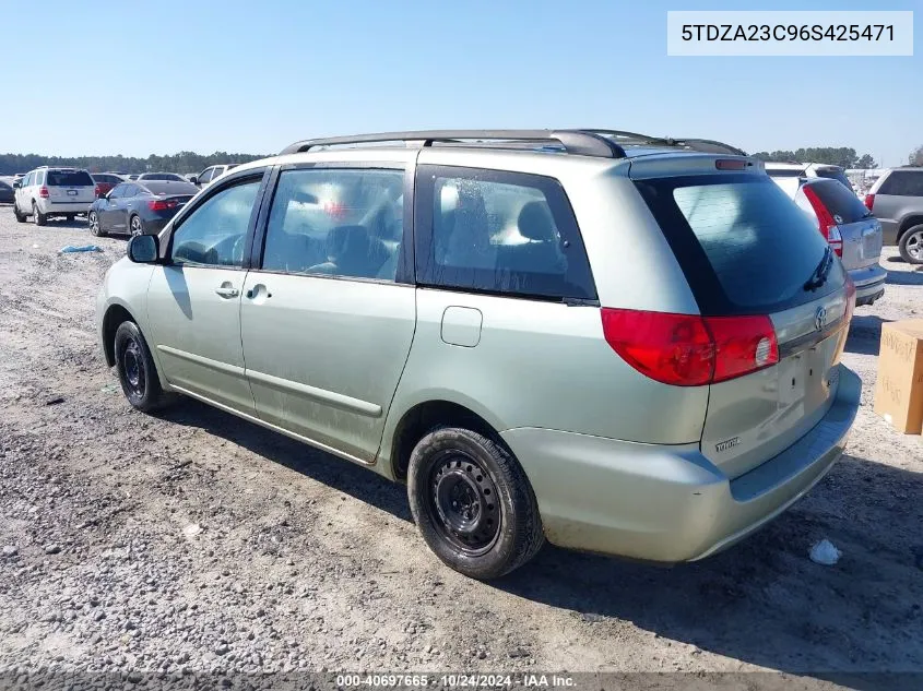 2006 Toyota Sienna Ce VIN: 5TDZA23C96S425471 Lot: 40697665