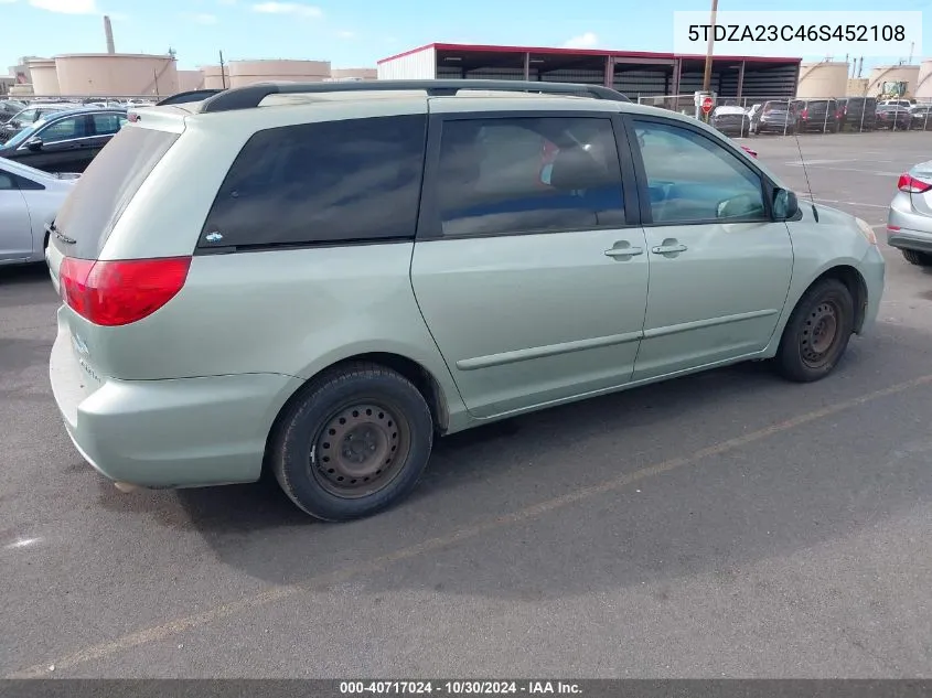 2006 Toyota Sienna Le VIN: 5TDZA23C46S452108 Lot: 40717024