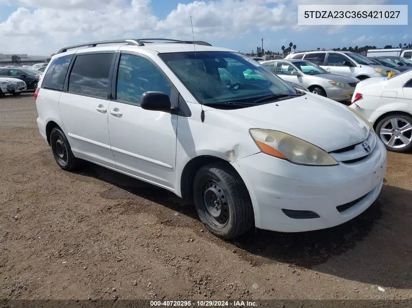 2006 Toyota Sienna Le VIN: 5TDZA23C36S421027 Lot: 40720295