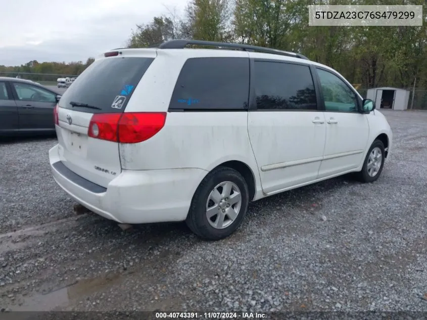 2006 Toyota Sienna Le VIN: 5TDZA23C76S479299 Lot: 40743391