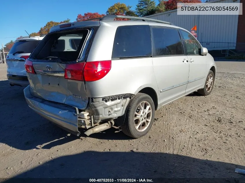 2006 Toyota Sienna Xle Limited VIN: 5TDBA22C76S054569 Lot: 40752033