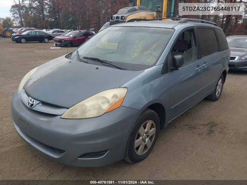 2006 Toyota Sienna Le VIN: 5TDZA23C76S448117 Lot: 40761581