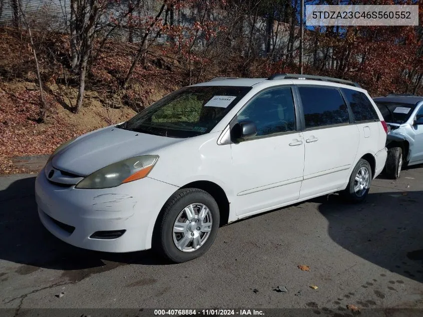 2006 Toyota Sienna Le VIN: 5TDZA23C46S560552 Lot: 40768884