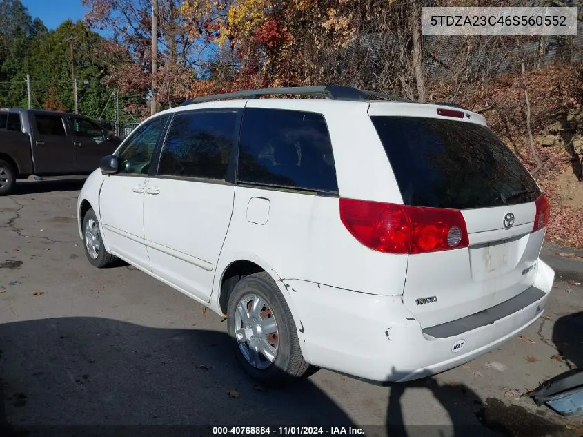 2006 Toyota Sienna Le VIN: 5TDZA23C46S560552 Lot: 40768884