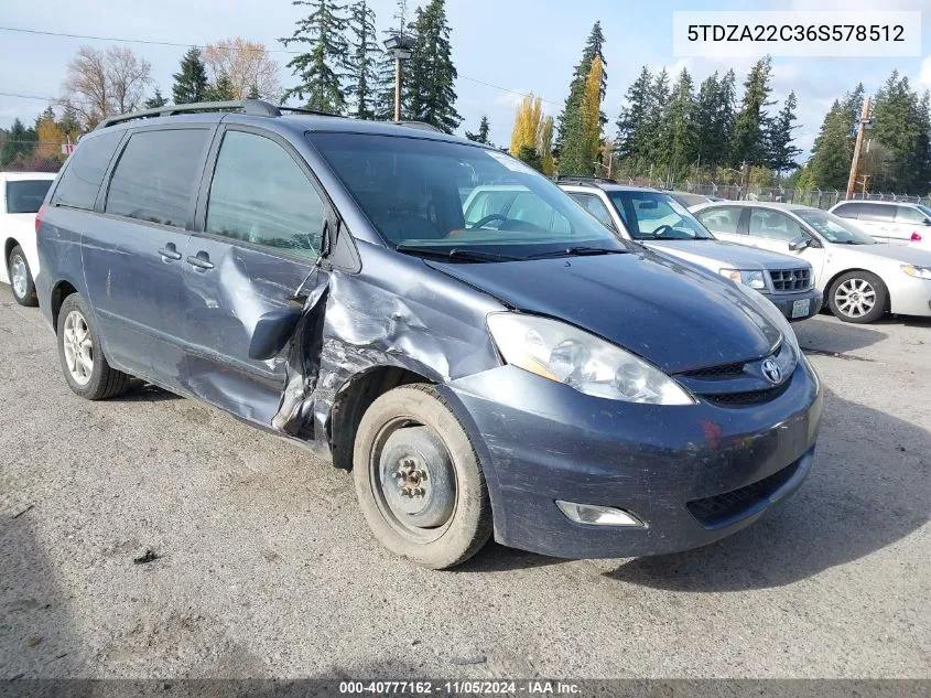 2006 Toyota Sienna Xle VIN: 5TDZA22C36S578512 Lot: 40777162