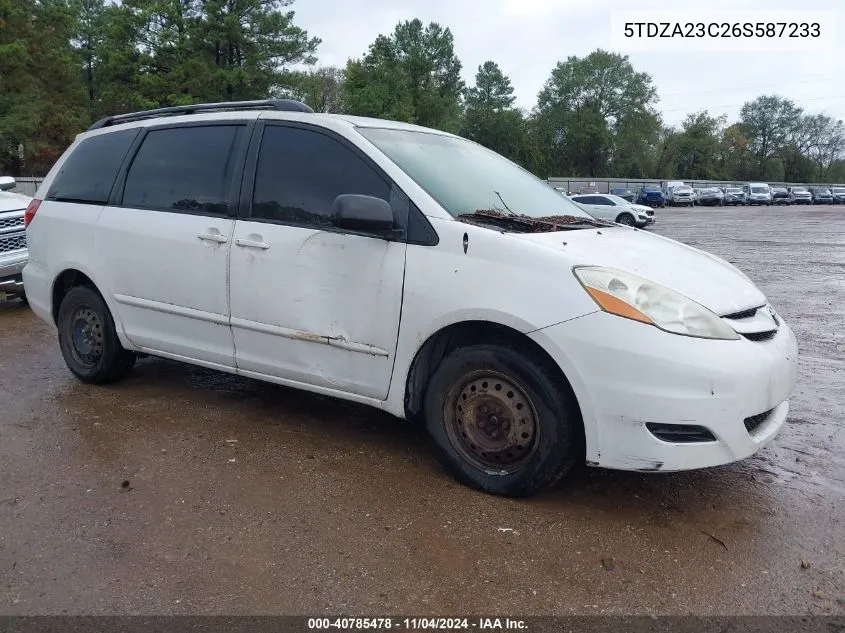 2006 Toyota Sienna Ce VIN: 5TDZA23C26S587233 Lot: 40785478