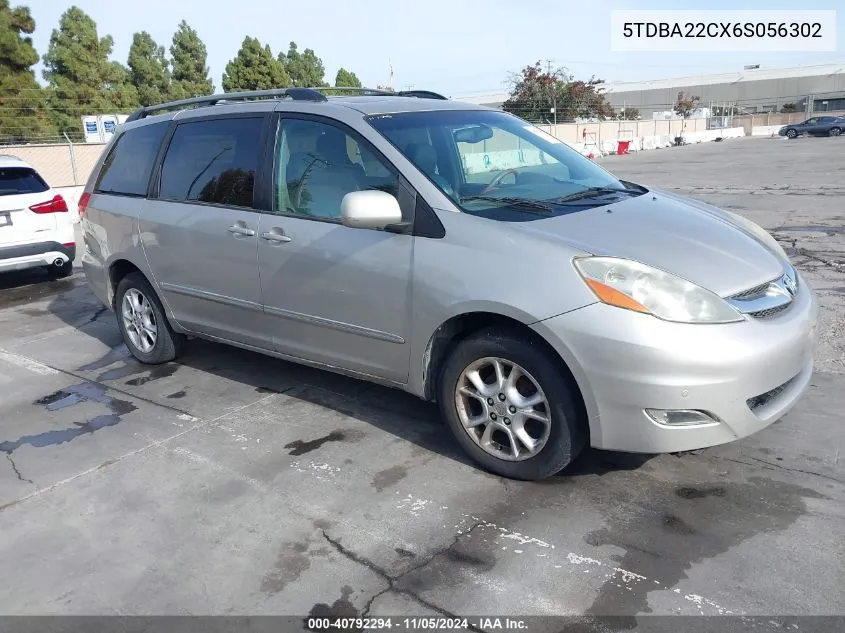 2006 Toyota Sienna Xle Limited VIN: 5TDBA22CX6S056302 Lot: 40792294