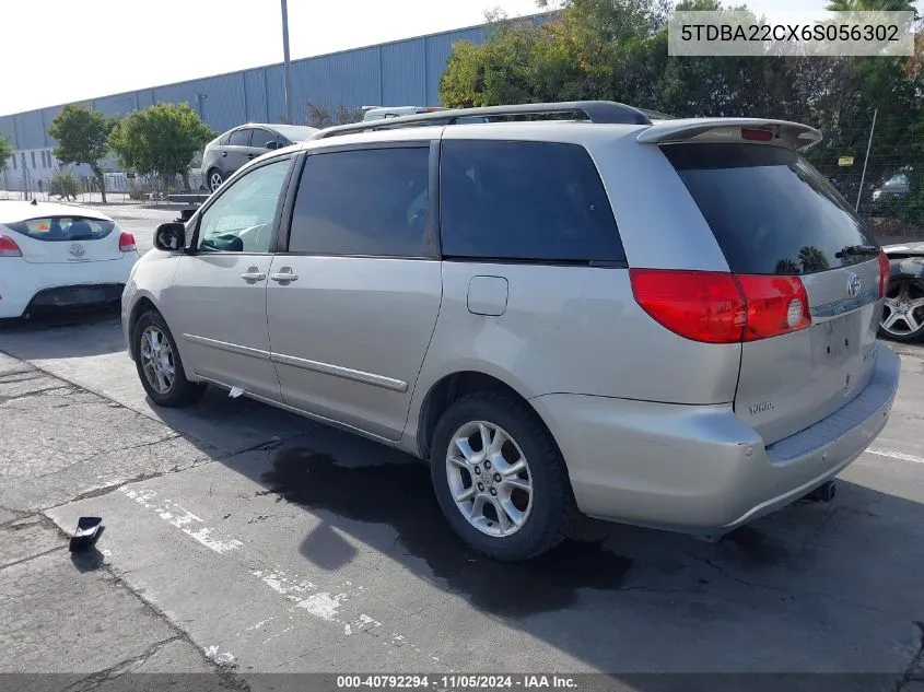 2006 Toyota Sienna Xle Limited VIN: 5TDBA22CX6S056302 Lot: 40792294