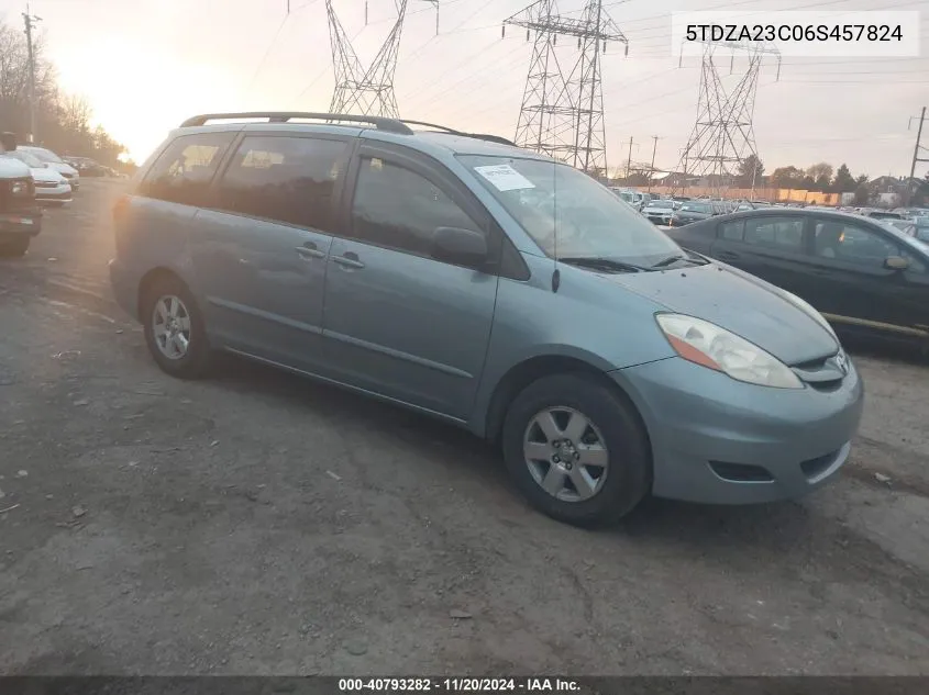 2006 Toyota Sienna Le VIN: 5TDZA23C06S457824 Lot: 40793282