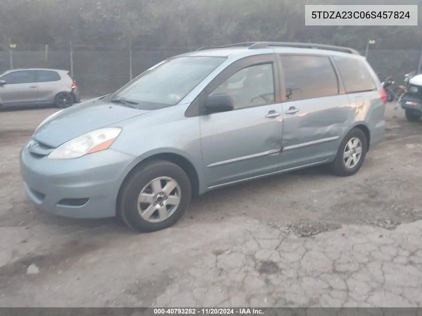 2006 Toyota Sienna Le VIN: 5TDZA23C06S457824 Lot: 40793282