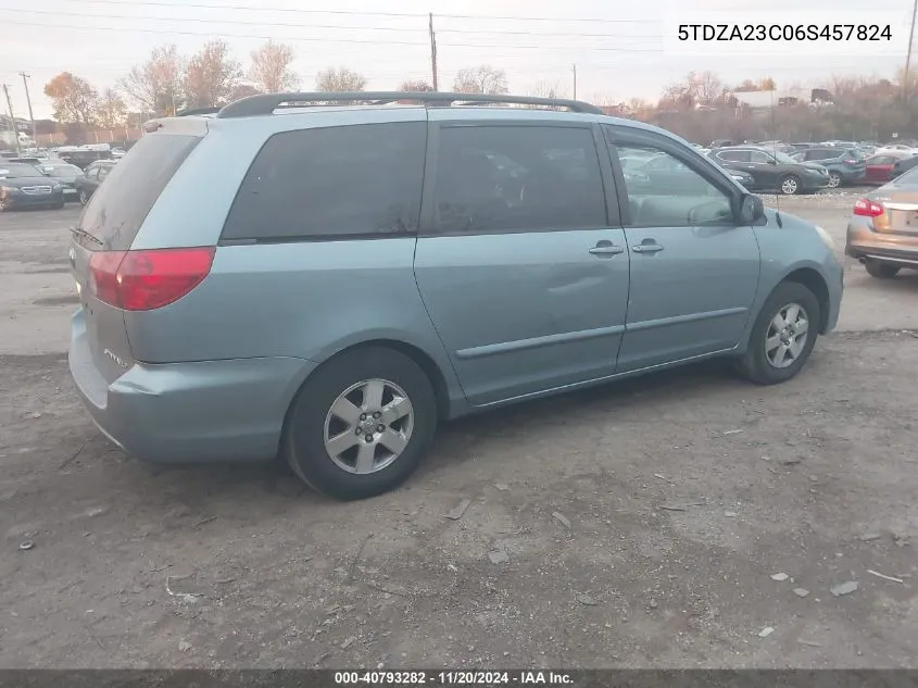 2006 Toyota Sienna Le VIN: 5TDZA23C06S457824 Lot: 40793282