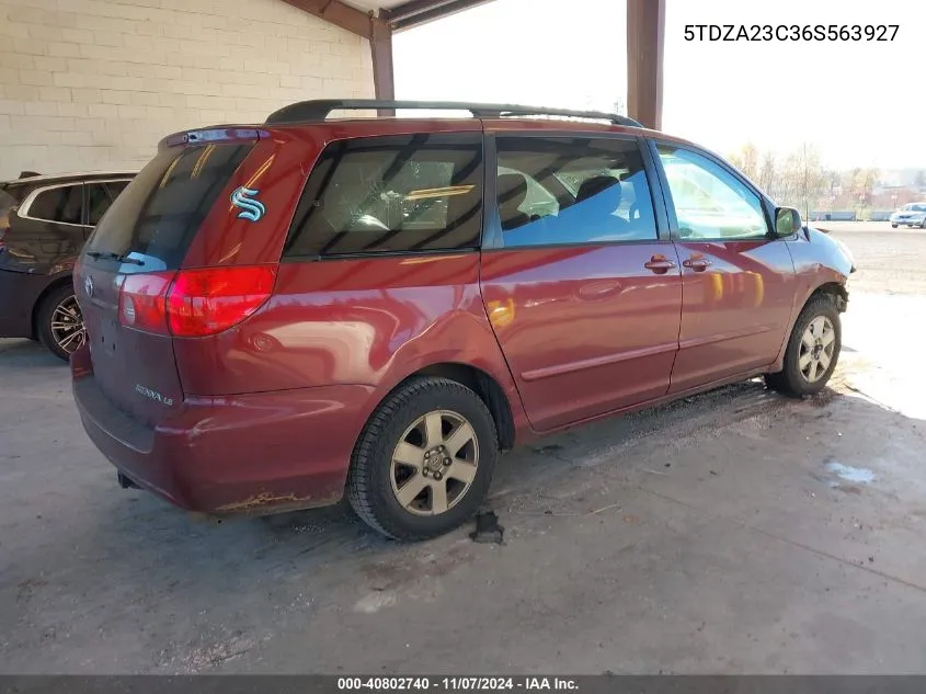 2006 Toyota Sienna Le VIN: 5TDZA23C36S563927 Lot: 40802740