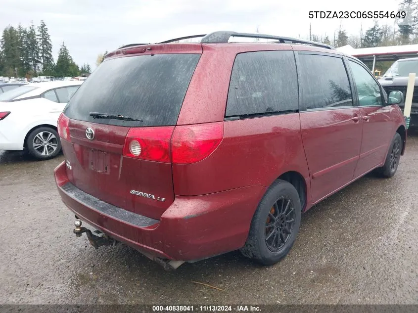 5TDZA23C06S554649 2006 Toyota Sienna Le