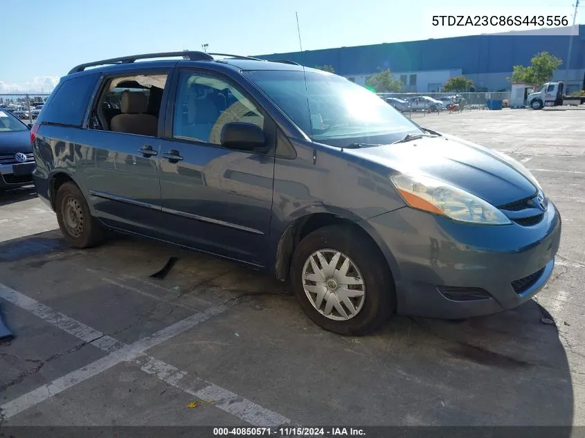 2006 Toyota Sienna Le VIN: 5TDZA23C86S443556 Lot: 40850571