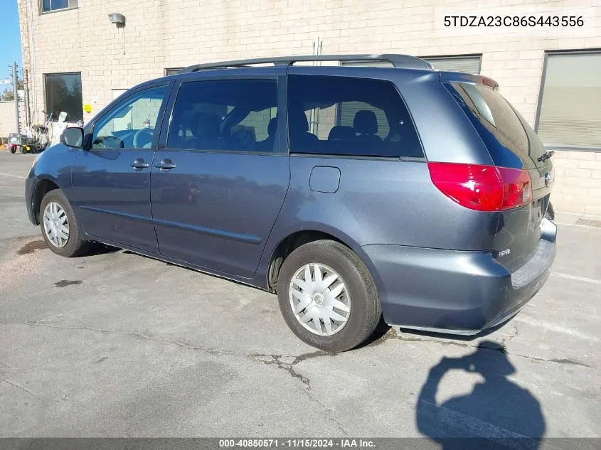 2006 Toyota Sienna Le VIN: 5TDZA23C86S443556 Lot: 40850571