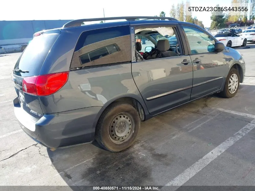 2006 Toyota Sienna Le VIN: 5TDZA23C86S443556 Lot: 40850571