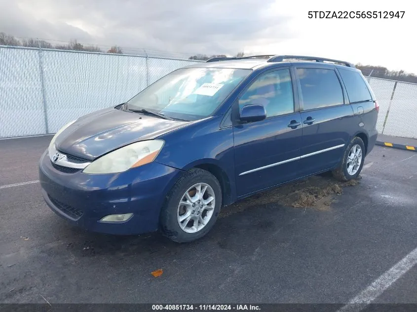 2006 Toyota Sienna Xle Limited VIN: 5TDZA22C56S512947 Lot: 40851734