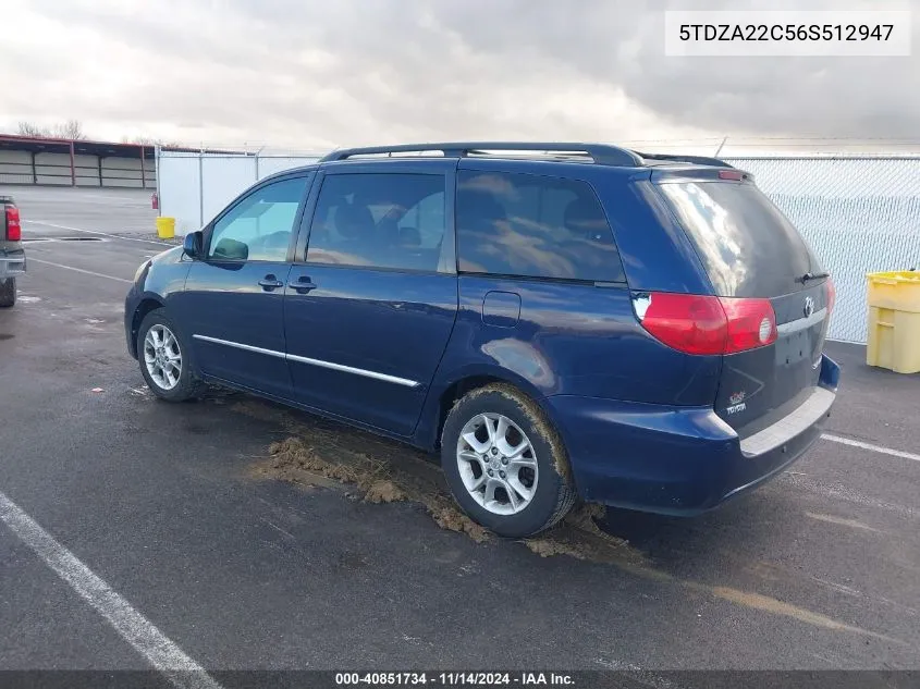 2006 Toyota Sienna Xle Limited VIN: 5TDZA22C56S512947 Lot: 40851734